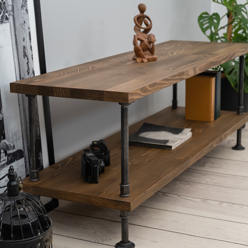 Wood and Metal Tv Unit mass / Industrial Tv Stand / Loft Tv Etsy Canada