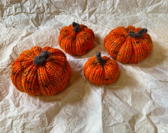 Handmade Knit Pumpkins Using Sustainable Materials