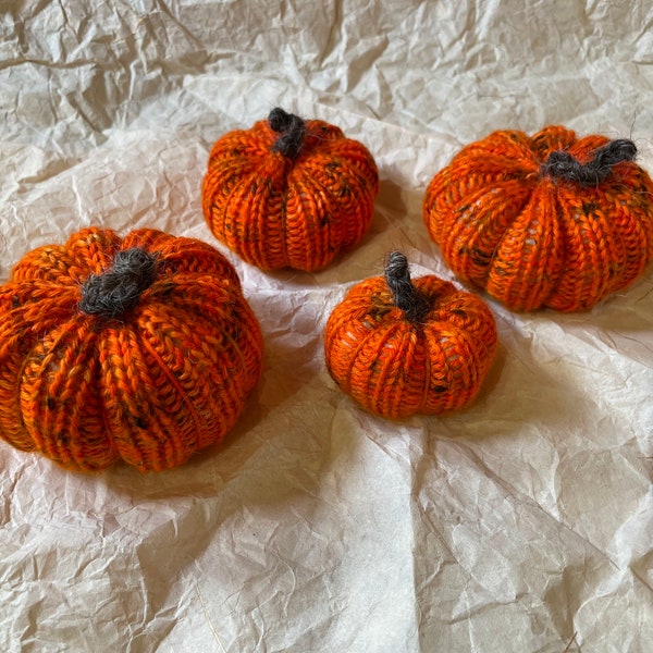 Handmade Knit Pumpkins Using Sustainable Materials