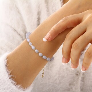 Bracciale Donna Con Perla D'Acqua Dolce Naturale E Catena In Oro 14K - Delicato, Ipoallergenico, Fatto A Mano