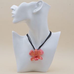 Orchid, orchid pendant, jewelry orchid, orchid necklace, orchid jewelry, color: rose / apricot