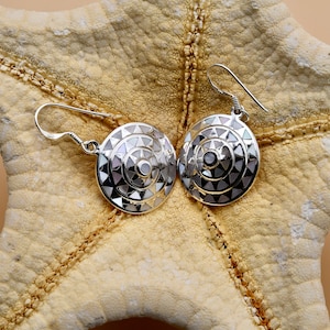 Earrings, mother of pearl, ear studs, silver/mother of pearl Ø20 mm, shell, silver earrings, earring, exotic, beach, summer, beauty silver/mother of pearl