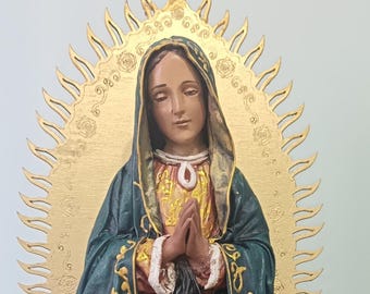 Our Lady of Guadalupe Statue 20" | Large Handmade Virgin Mary Altar Decor & Catholic Gift