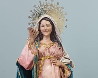 Our Lady of Hope Statue 12.5" | Pregnant Virgin Mary Altar Decor & Baby Shower Gift