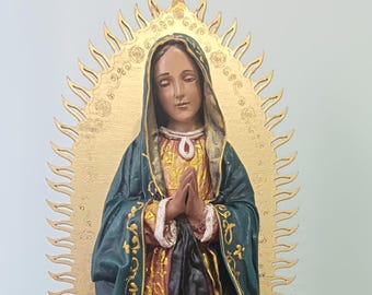 Our Lady of Guadalupe 20" tall - Handmade and hand painted
