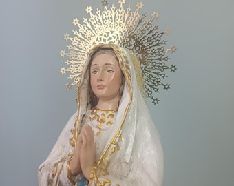 Hand-Painted Our Lady of Lourdes Statue | Catholic Gift, 13"