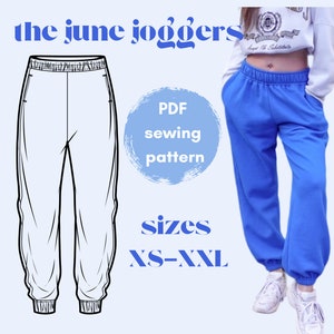 sewing pattern - the June Joggers - joggers sewing pattern, sweatpants sewing pattern