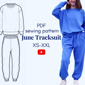 June Tracksuit Sewing Pattern – Oversized Jumper & Joggers (PDF Download)