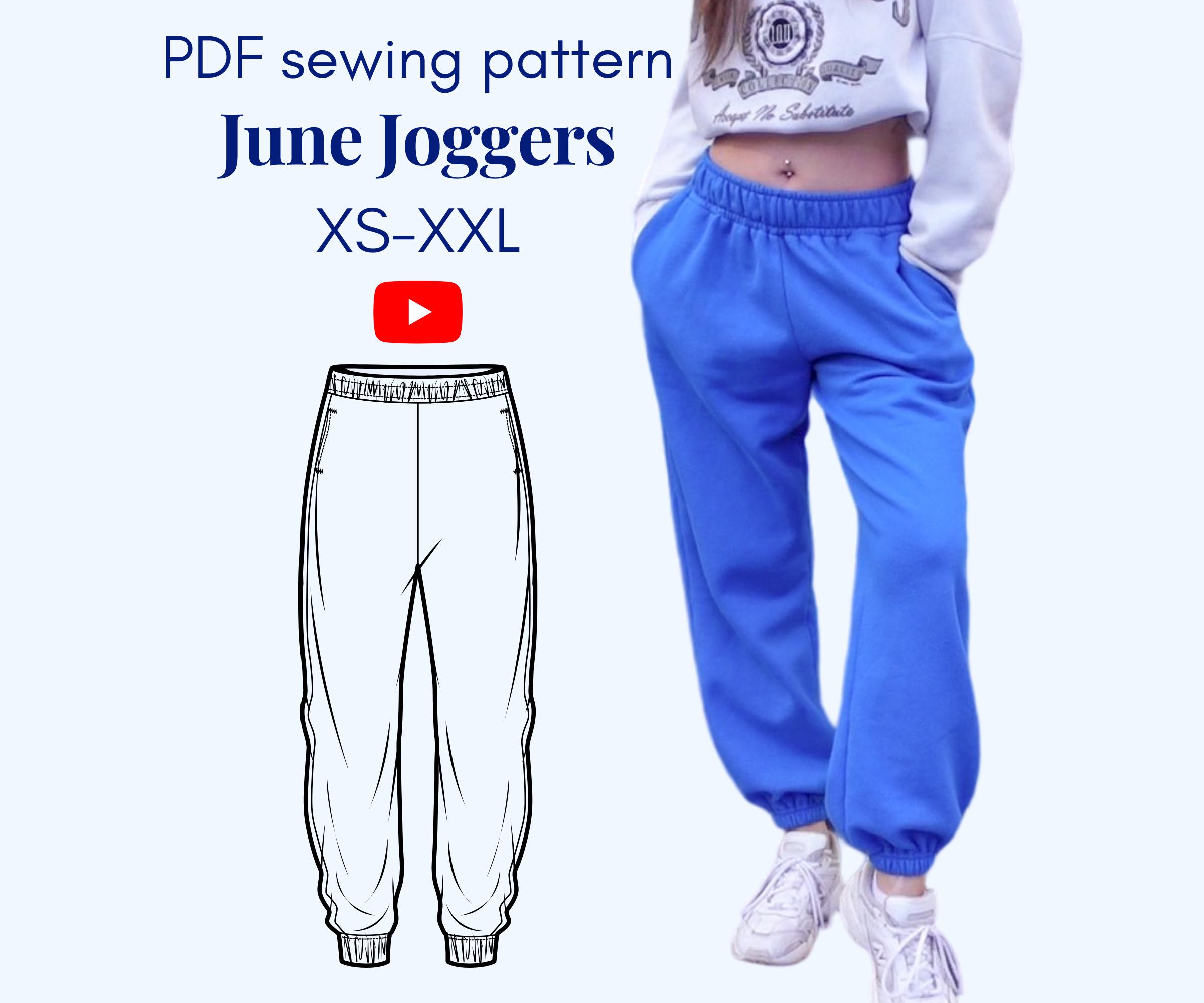 The June Joggers Sewing Pattern - Oversized Sweatpants, DIY Joggers ...