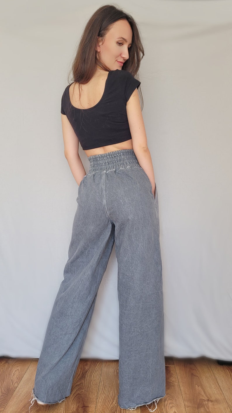 sewing pattern the Tate Trousers corset jeans sewing pattern, ultra high waist wideleg jeans sewing pattern image 8