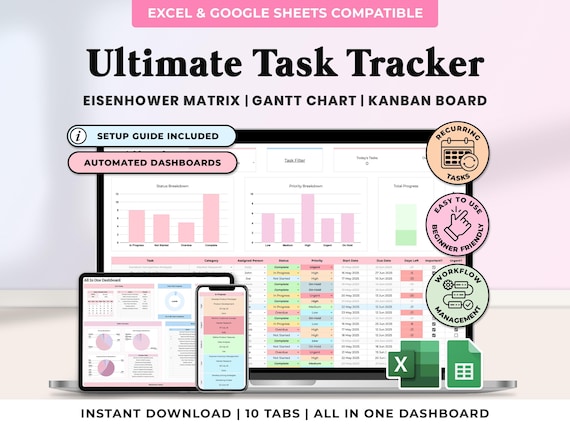 Task Tracker Spreadsheet Google Sheets Digital To Do List Template Excel Daily Team Project Management Priority Tracker Work Productivity
