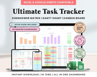 Task Tracker Spreadsheet Template Google Sheets To Do list Excel Digital Task Priority Manager Team Project Management Daily Work Organiser