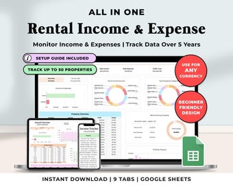 Grundlegende Mietobjekt Vorlage Tabelle Google Sheets Mietbuchhaltung Multi-Immobilien-Einkommens- und Ausgaben-Tracker
