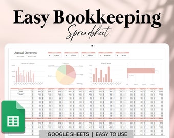 Small Business Bookkeeping Spreadsheet, Easy Bookkeeping Spreadsheet Google Sheets, Income and Expense Tracker, Invoice Tracker Spreadsheet