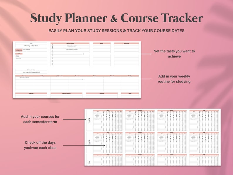 Ultimative Tabelle für Schüler-Produktivität, Akademischer Schulplaner, Schulzuordnungs-Tracker Google Sheets, Ultimativer Habit-Tracker Bild 5