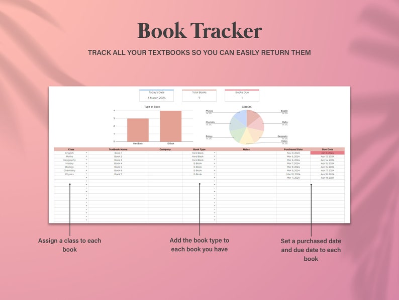 Academic Student Planner Spreadsheet, School Assignment Tracker Google Sheets, Assignment Tracking Spreadsheet,Online Study Planner Template image 8