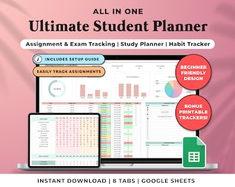 Neutral Assignment Tracker School Assignment Planner Google Sheets ...