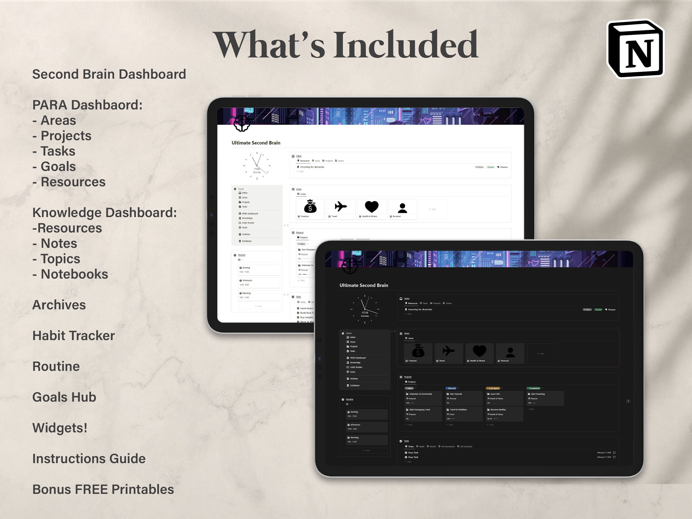 Notion Ultimate Second Brain Planner, Notion Life Planner, All in One ...