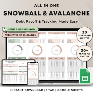 Tracker di rimborso del debito Calcolatore di valanga a valanga di debiti Fogli Google Tracker di prestiti con carta di credito Pianificatore gratuito di debiti personali Rimborso prestiti studenteschi