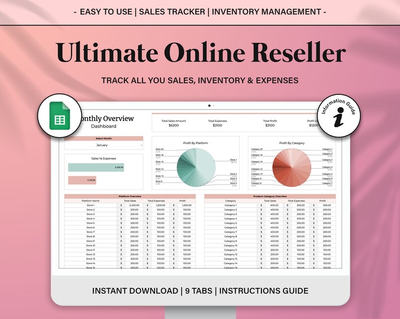 Online Sales Reseller for Google Sheets, Small Business Reseller