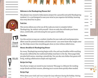 Thanksgiving Holiday Planner: Task Lists, Recipes, Menus