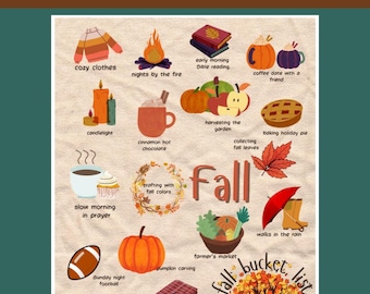 Fall Bucket List Printable: Cozy Autumn Activities Checklist (Digital Download)