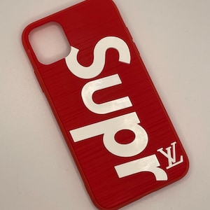 Louis Vuitton Monogram x Supreme Logo iPhone 13 Pro Max Clear Case