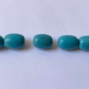 Perles turquoises imitation perle cylindre arrondie ovale grosse perle prix grossiste vente en lot créations fait main image 4