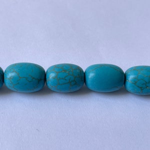 Perles turquoises imitation perle cylindre arrondie ovale grosse perle prix grossiste vente en lot créations fait main image 2
