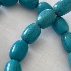 Perles turquoises imitation perle cylindre arrondie ovale grosse perle prix grossiste vente en lot créations fait main image 1