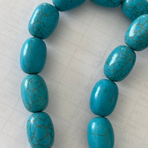 Perles turquoises imitation perle cylindre arrondie ovale grosse perle prix grossiste vente en lot créations fait main image 5