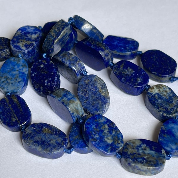 Perles de Lapis Lazuli pierre naturelle, vente en lots, prix grossiste, perles bleues, perle ovales, bleu, perle pierre naturelle, doré