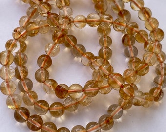 Perles de citrine pierre naturelle perles en sphère bille perles rondes citrine transparente orange vente en lots accessoires bijoux