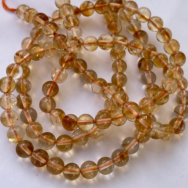 Perles de citrine pierre naturelle perles en sphère bille perles rondes citrine transparente orange vente en lots accessoires bijoux