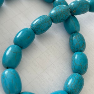 Perles turquoises imitation perle cylindre arrondie ovale grosse perle prix grossiste vente en lot créations fait main image 6