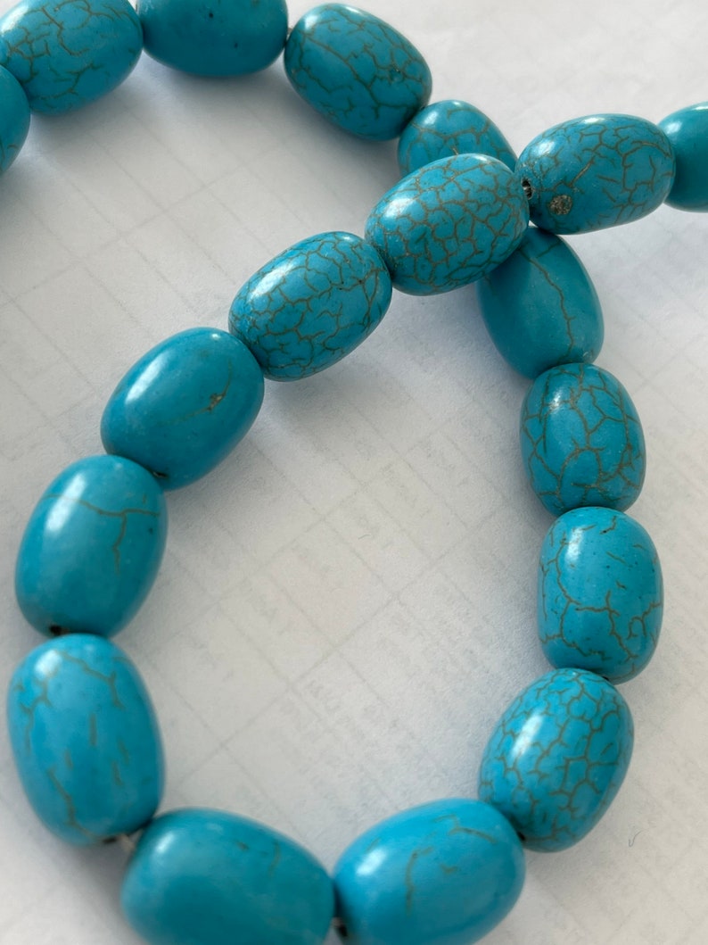 Perles turquoises imitation perle cylindre arrondie ovale grosse perle prix grossiste vente en lot créations fait main image 6
