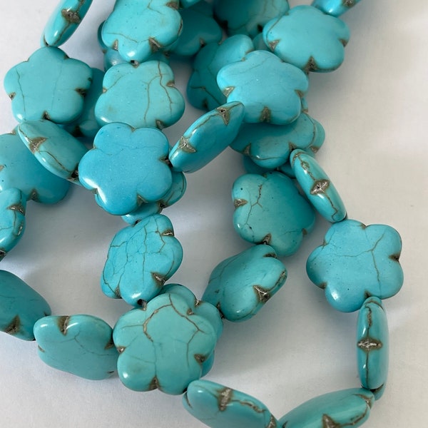 Perles turquoises poudre en fleurs lot de perles turquoise fleur turquoise