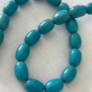 Perles turquoises imitation perle cylindre arrondie ovale grosse perle prix grossiste vente en lot créations fait main image 7