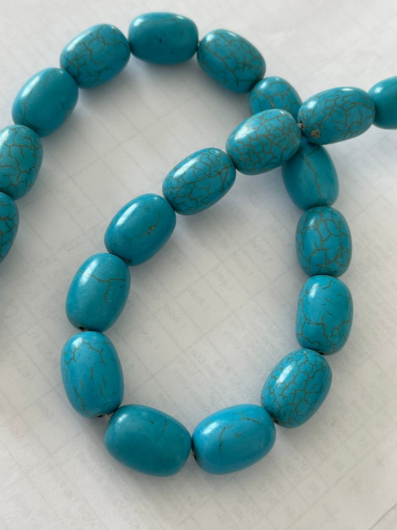 Perles turquoises imitation perle cylindre arrondie ovale grosse perle prix grossiste vente en lot créations fait main image 7