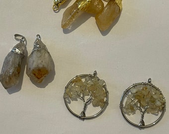 Pendentif Libellule En Citrine Et Tourmaline Orange - 67 Carats, Brésil, Neuf