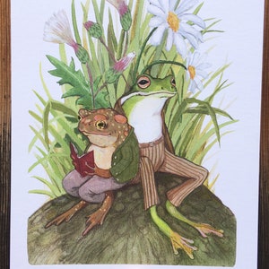 Art Print | Frog and Toad | Illustration | Gouache Painting | 5x7 | 8.5x11