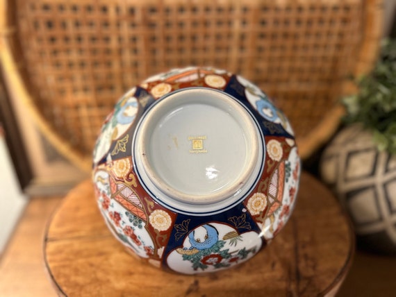 VTG Japanese Gold Imari Hand Painted porcelain Green Phoenix