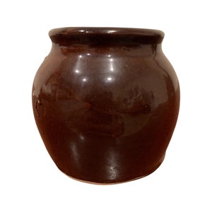 Small Brown Glazed Bud Vase/Pot