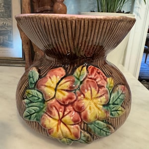 Antique Majolica Porcelain Vase, Bowl, Planter, Spittoon