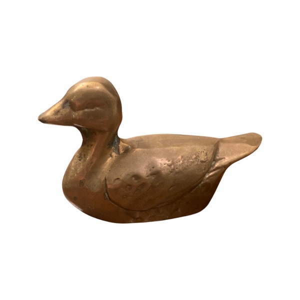 Adorable Solid Brass Duck