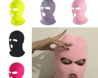 Masque de ski intégral 3 trous Bonnet d'hiver Balaclava Hood Beanie Cap Chapeaux Toutes les couleurs