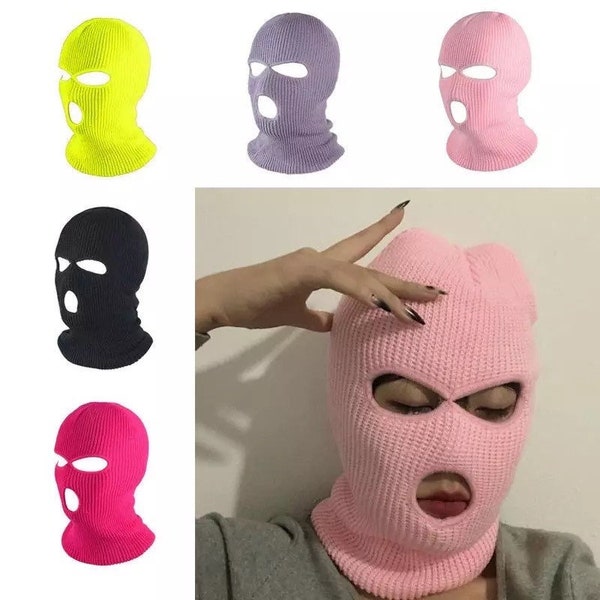 3 Hole Full Face Ski Mask Winter Cap Balaclava Hood Beanie Cap Hats All colours