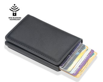 RFID Protection Automatic Popup Bank,Credit,Business,ID Card Holder Case wallet purse