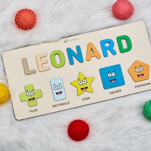 Personalized Name Puzzle with Animals | Baby, Toddler, Kids Toys | Wooden Toys | Baby Shower | Christmas Gifts | First Birthday Girl and Boy