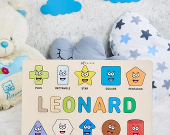Personalized Wooden Name Puzzle: Montessori Baby Toddler Gift
